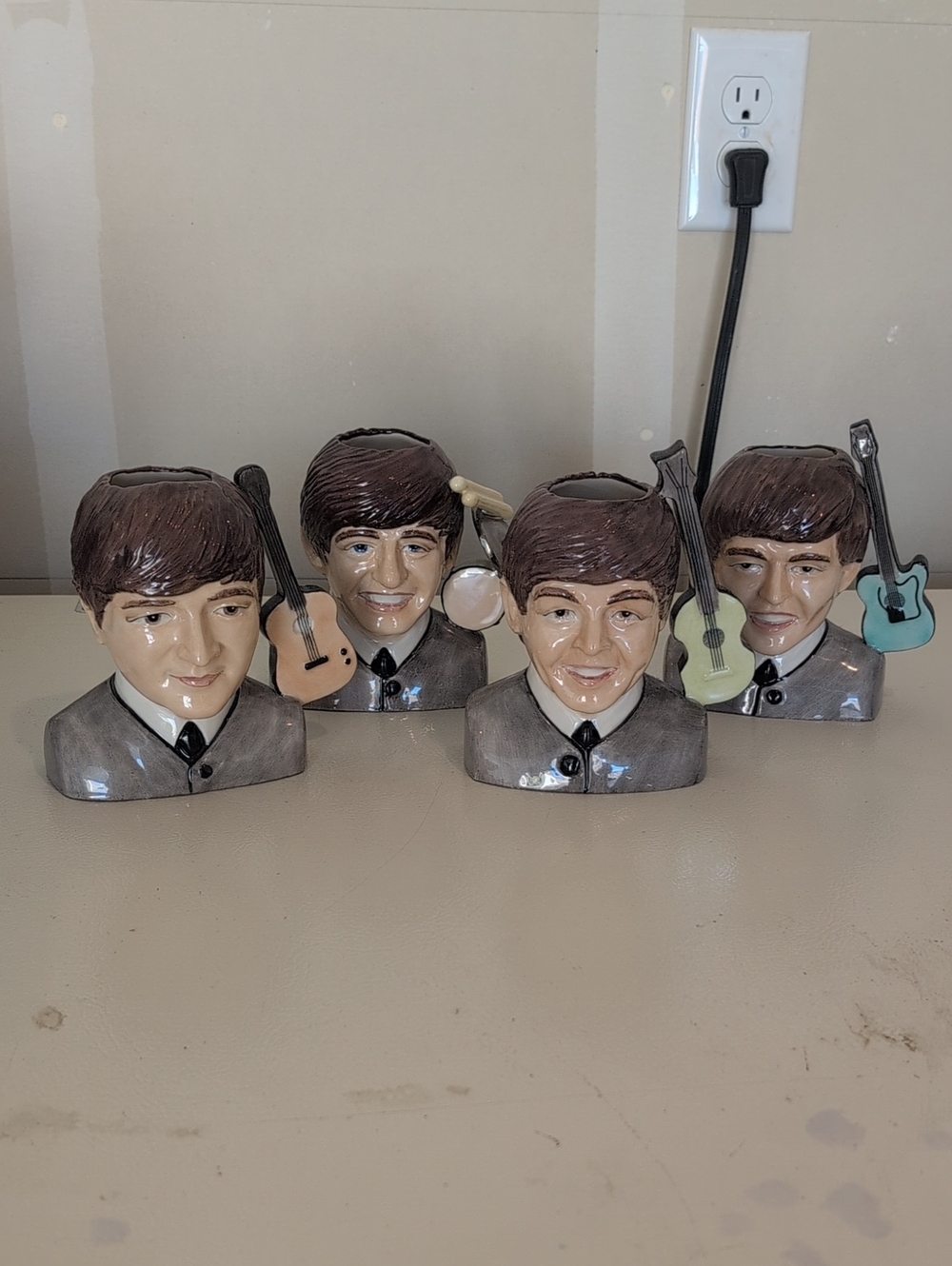 Rare Complete Set of 4 Beatles Character Jugs Peggy Davies Ceramics Ltd Ed